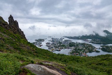 View of Floya mountain Svolvaer, Lofoten Islands, Norway in Europe clipart