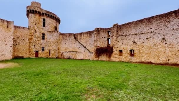 Castelo Chateau Madeleine Vista Paredes Interiores Cidade Chevreuse França — Vídeo de Stock
