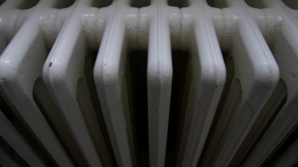 Отопление Радиатора Дому Крупным Планом Движущийся Шаблон Фонового Видео — стоковое видео