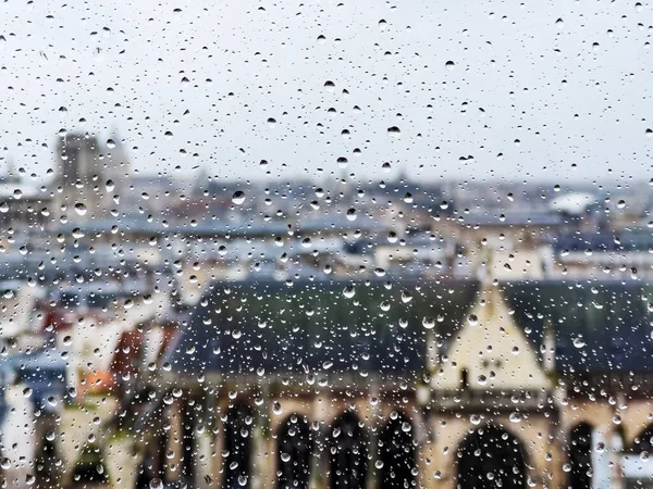 View Glass Roofs Paris Buildings Drops Water Window —  Fotos de Stock