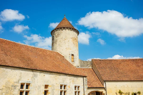 View Medieval Castle Court Blandy Les Tours Seine Marne Department — Zdjęcie stockowe