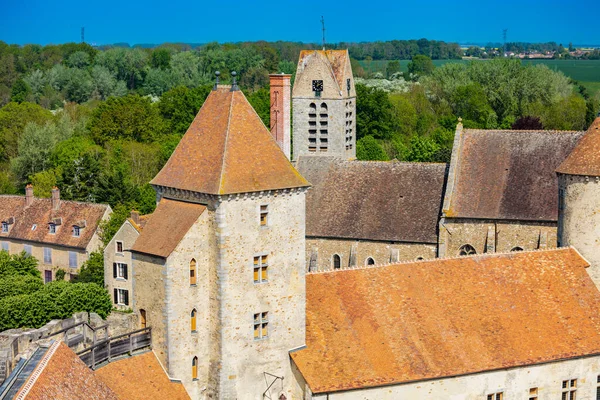 Medieval Castle Tower Walls Blandy Les Tours France Saint Maurice — Zdjęcie stockowe