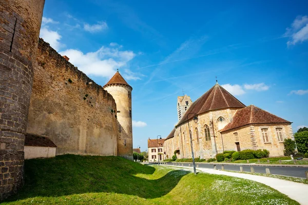 Saint Maurice Church Walls Blandy Les Tours Castle Seine Marne — Stok fotoğraf