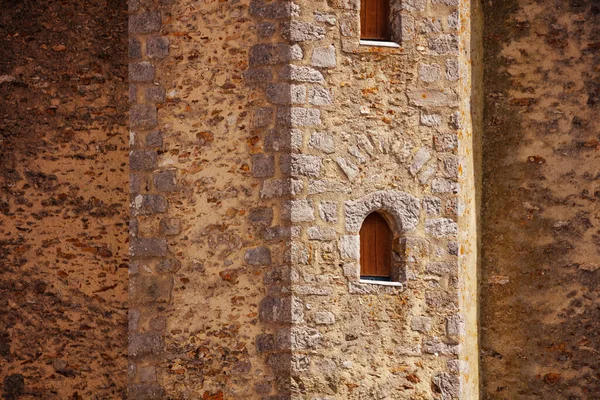 Крупный План Лазейки Старой Средневековой Башне Замка Бланди Тур Франция — стоковое фото