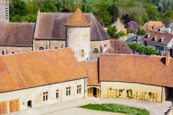 Torre Muralhas Castelo Medieval Corte Blandy Les Tours França Sobre — Fotografia de Stock