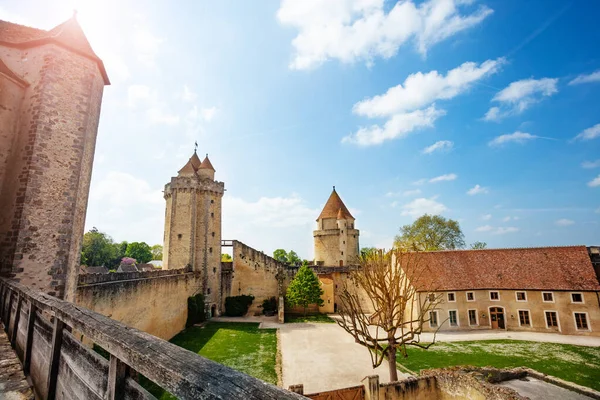 View Walls Towers Blandy Les Tours Castle Sunny Day Blue — Zdjęcie stockowe