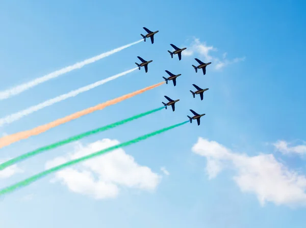 Squadron Planes Fly Color Trail Lines India Cote Ivoire Clouds — 图库照片