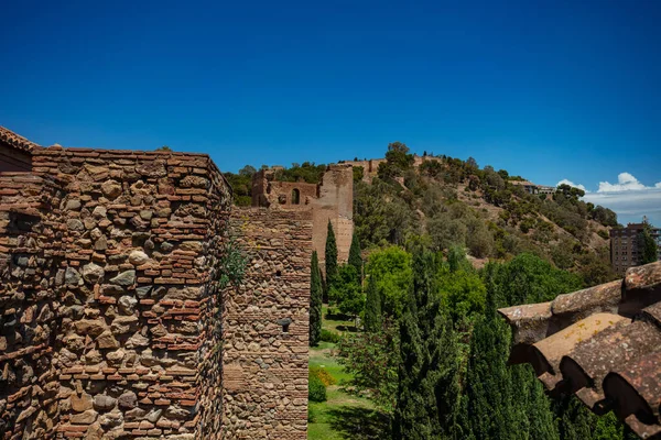 Castle Walls Gibralfaro Fortress City Malaga Andalusia Spain — Stock Photo, Image