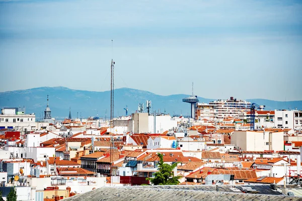 Panorama Tejados Madrid Vista Hacia Torre Transmisión Faro Moncloa Llamada —  Fotos de Stock