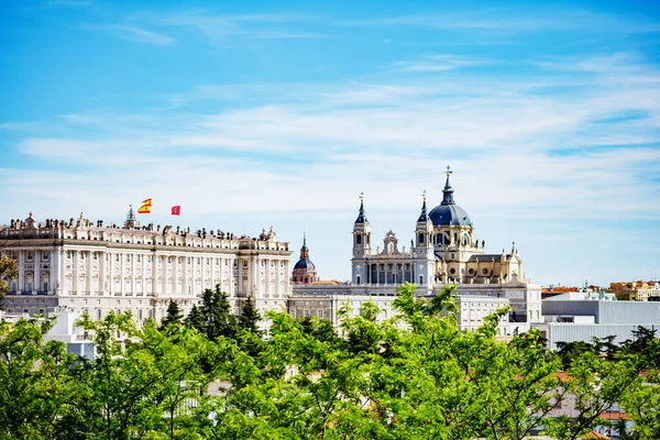 Palácio Real Madrid Maior Palácio Europa Catedral Almudena — Fotografia de Stock