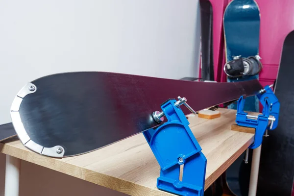 Ski Attached Vises Workbench Ready Sharpened — Stock Photo, Image
