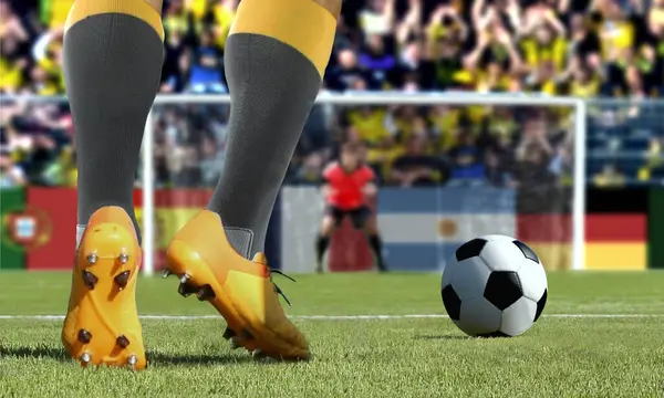 Player Getting Ready Penalty Kick Stock Picture