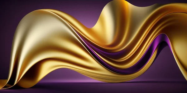 A purple and gold background with a wavy wave.