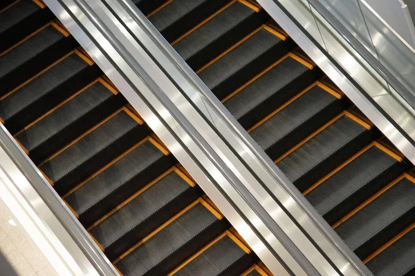 Passos Escada Rolante Estação Vista Cima — Fotografia de Stock