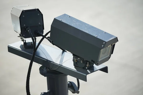 Security Surveillance Cameras Installed City Streets — Stock Photo, Image