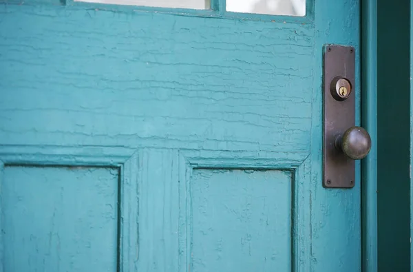 Puerta Madera Azul Entrada Casa — Foto de Stock