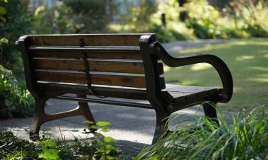 Bench of the park of the day when it was fine                               
