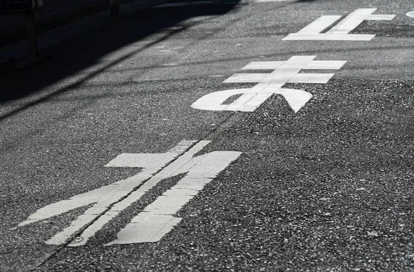 Señal Stop Superficie Carretera Japón —  Fotos de Stock