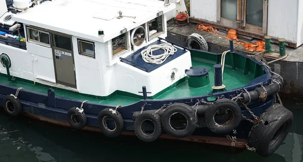 Barco Ancorado Cais Porto — Fotografia de Stock