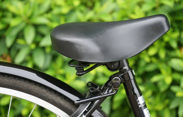 Black Saddle Seat Part Bicycle Vehicle — Stock Photo, Image