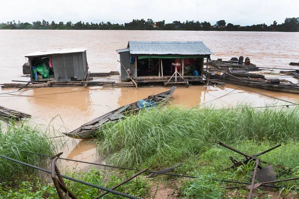 Kamboçya Vietnam Köyü Mekong Kıyısında — Stok fotoğraf