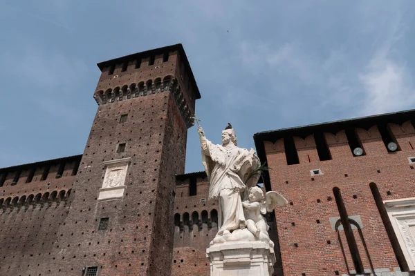 Milan Castello Sforzesco Situé Dans Centre Ville Italienne — Photo