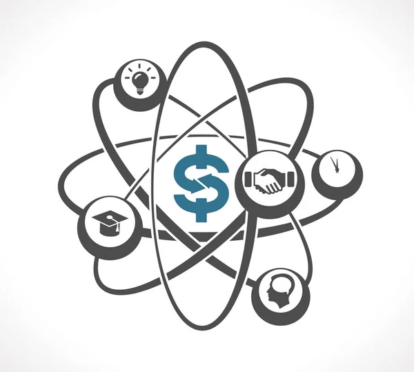 Concetto Atomo Come Innovazione Nelle Imprese — Vettoriale Stock