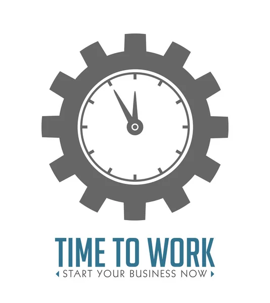 工作时间概念 机械齿轮作为钟面 — 图库矢量图片