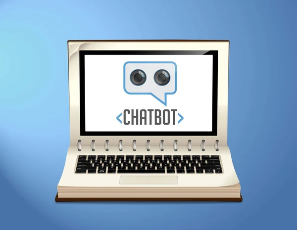 Chatbot Sztuczna Inteligencja Technologia Botów Koncepcja Komputera Osobistego — Wektor stockowy