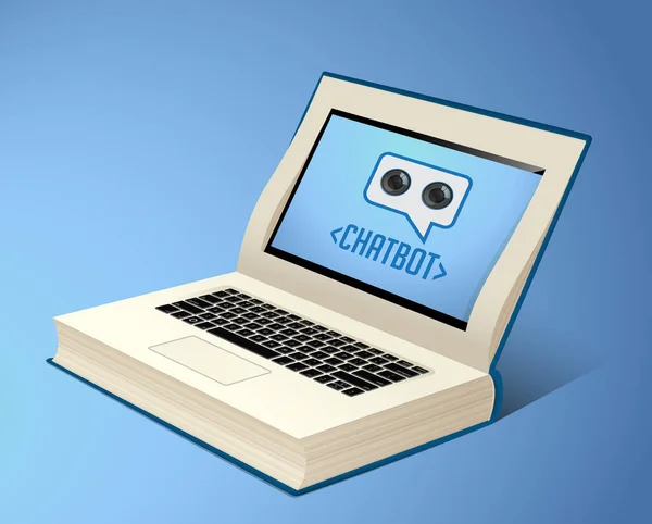 Chatbot Inteligência Artificial Tecnologia Bot Conceito Computador Pessoal — Vetor de Stock