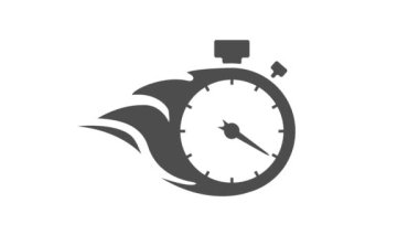 Daha hızlı logo - yangın olarak kronometre - yetersiz hızlı konsept