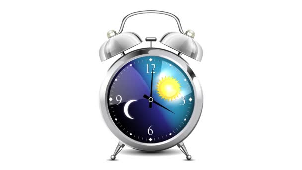 Concept Réveil Jour Comme Nuit Cadran Horloge — Video