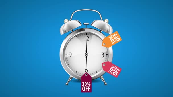 Alarm Clock Limited Time Offer Sale Concept — Stock Video