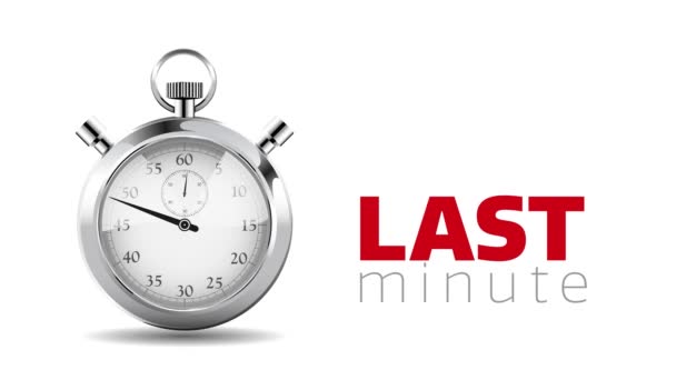 Last Minute Concept Stopwatch — Stockvideo