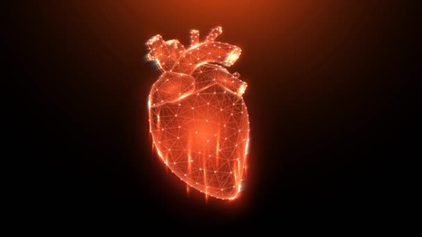 Serce Rytm Serca Futurystyczna Wielokątna Grafika Ruchu Wideo Graficzne Medyczne — Wideo stockowe