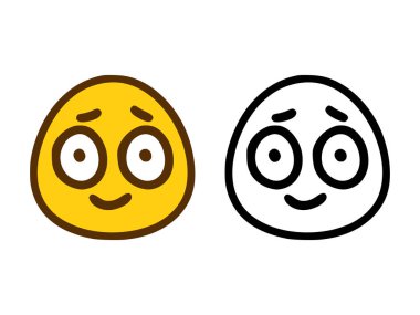 Beyaz arkaplanda karalama tarzında şirin mutlu ifade