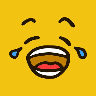 Crying face. Cartoon face expressions. Doodle characters mouth and eyes illustration.