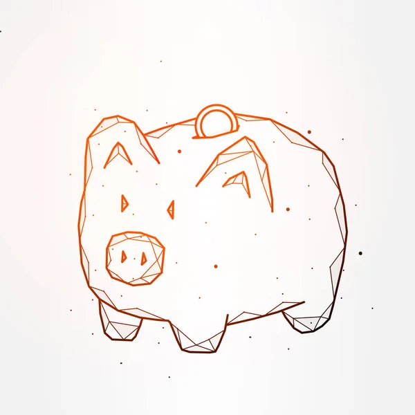 Εικονογράφηση Πολυγώνου Πολυγώνου Τράπεζας Pigggy Που Απομονώνεται Λευκό Φόντο — Διανυσματικό Αρχείο
