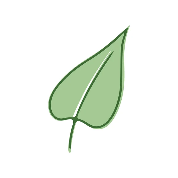 Zielony Liść Płaska Ikona Izolowana Białym Tle Ilustracja Wektora — Wektor stockowy