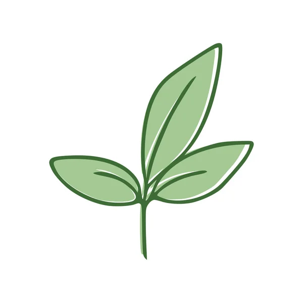 Verde Hojas Icono Plano Aislado Sobre Fondo Blanco Ilustración Vectorial — Vector de stock