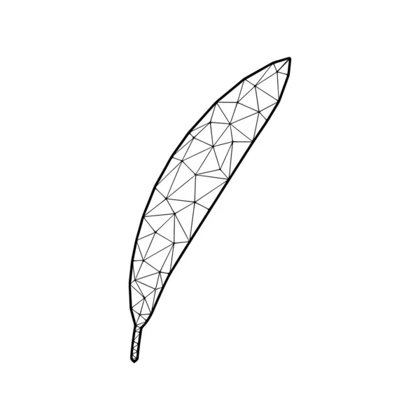 Bladvektor Illustration Polygonal Stil Isolerad Vit Bakgrund — Stock vektor