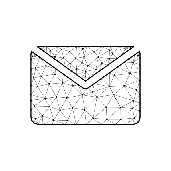 Illustration Vectorielle Polygonale Enveloppe Postale Isolée Sur Fond Blanc Symbole — Image vectorielle