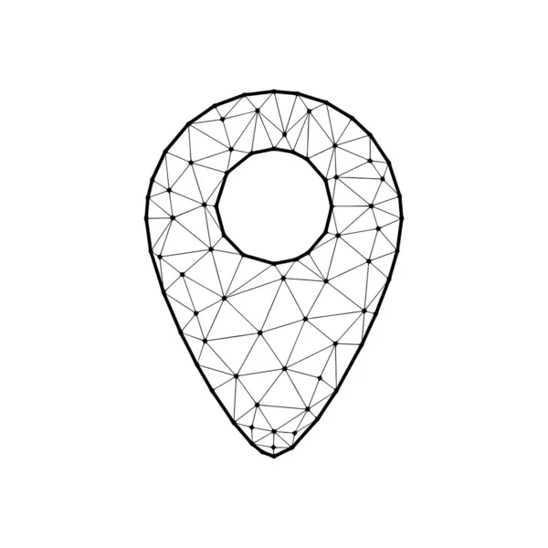 Location Pin Polygonale Vektordarstellung Isoliert Auf Weißem Hintergrund Navigationssymbol Abstrakten — Stockvektor