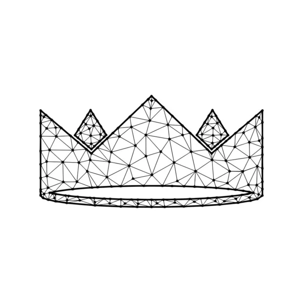 Crown Polygonal Vector Illustration Isolated White Background Royal King Queen — Stock Vector