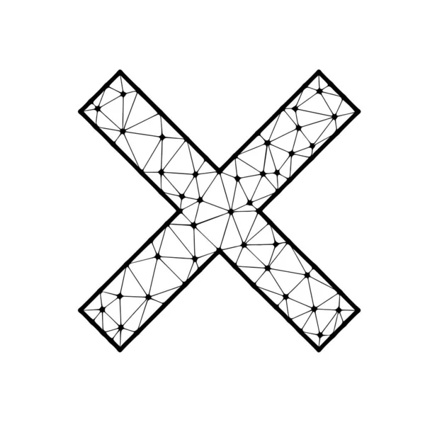 Хрест Багатокутний Вектор Ізольований Білому Тлі — стоковий вектор