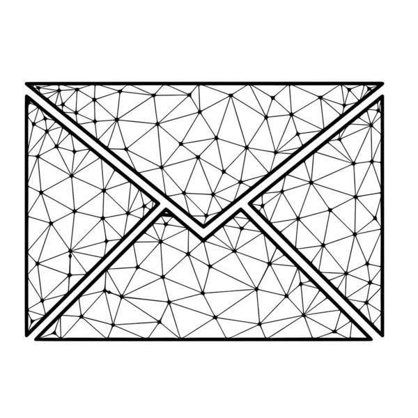 Kuvert Polygonal Vektor Ikon Isolerad Vit Bakgrund — Stock vektor