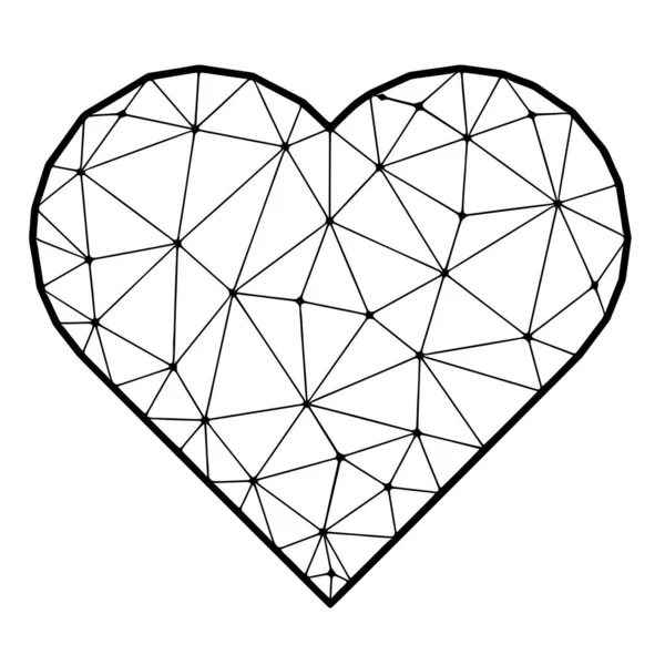 Herz Oder Ähnliches Symbol Polygonales Vektorsymbol Isoliert Auf Weißem Hintergrund — Stockvektor