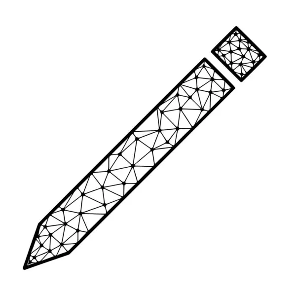 Pen Polygonal Vektor Ikon Isolerad Vit Bakgrund — Stock vektor