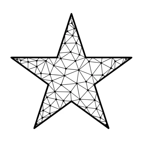 Star Polygonal Vektor Ikon Isolerad Vit Bakgrund — Stock vektor