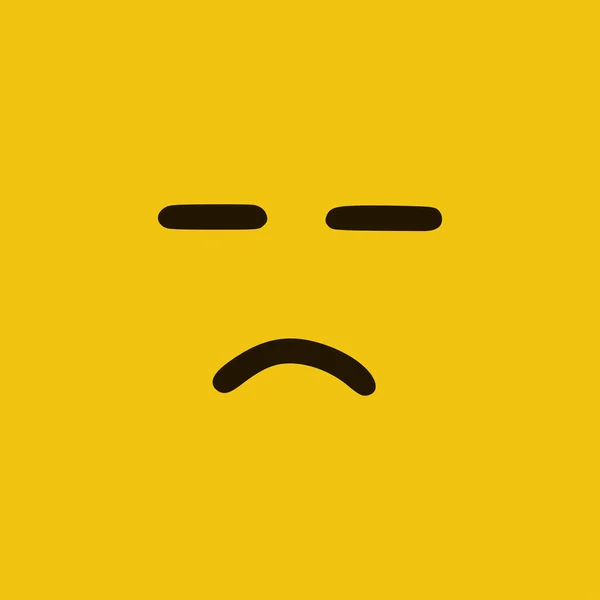 以涂鸦风格表现的悲伤情绪 在黄色背景下孤立的卡通面部表情 — 图库矢量图片